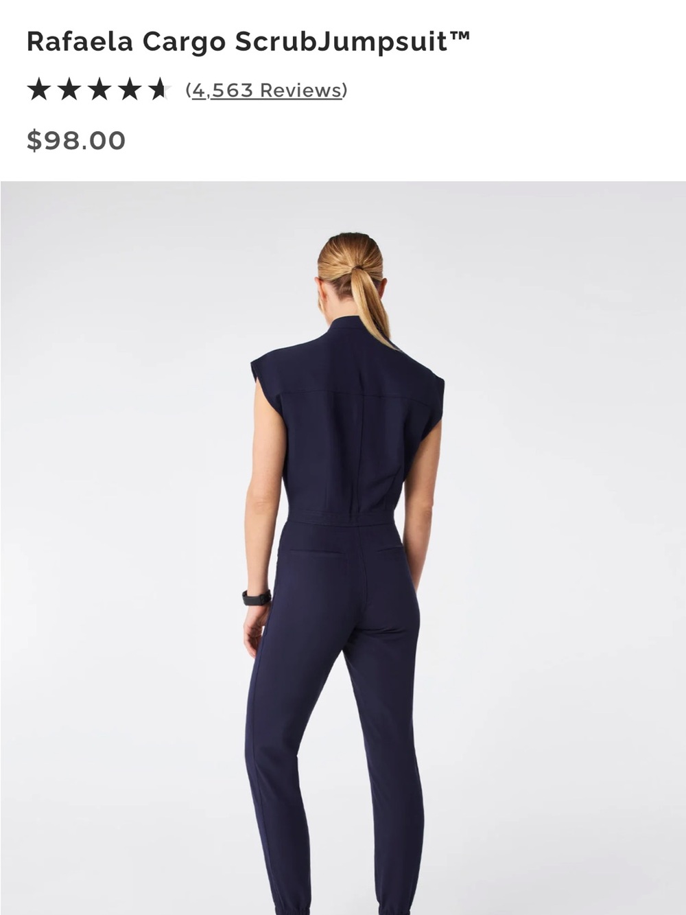 Figs Navy Rafaela Cargo Jumpsuit - Picture 2 of 4